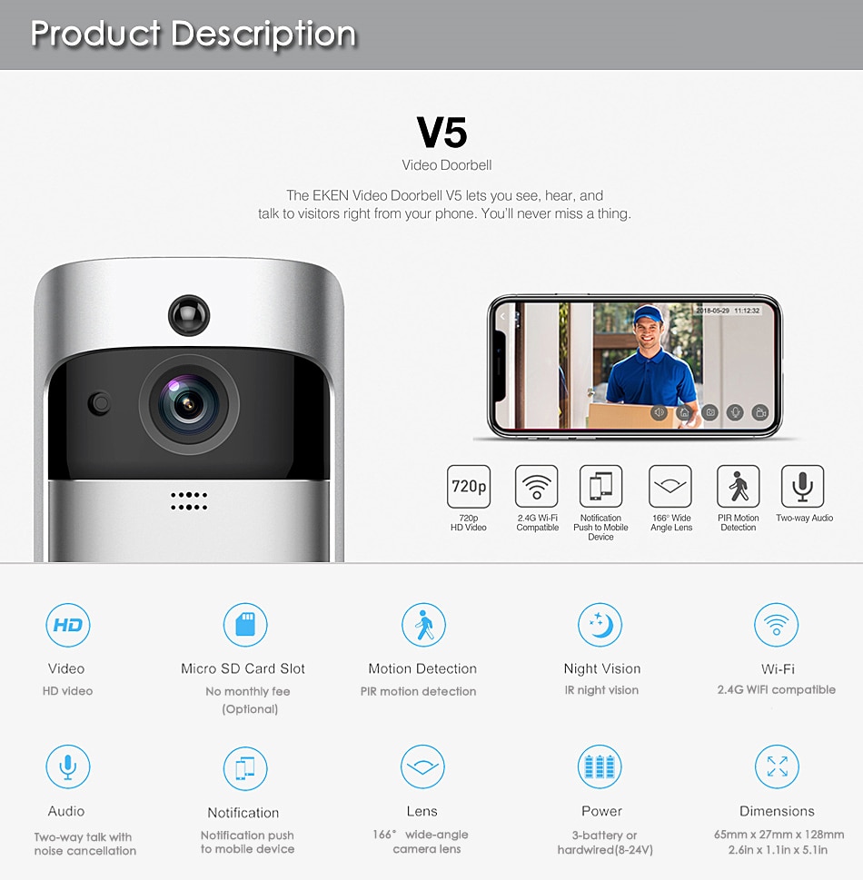 Smart WiFi Video Doorbell